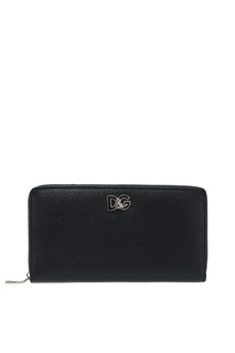 Черный кожаный кошелек с логотипом Dolce&;Gabbana