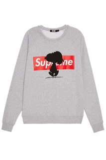 Серый свитшот с принтом Fa King