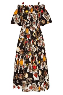 Хлопковое платье с картами Dolce & Gabbana