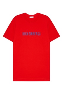 Красная футболка с логотипом Dirk Bikkembergs