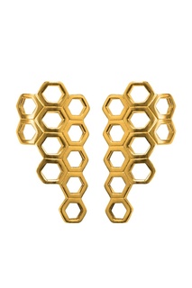 Серьги-каффы серебряные с позолотой Melnikov Little Thing