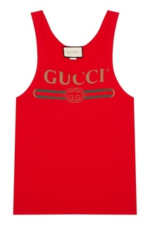 Красная майка с логотипом Gucci