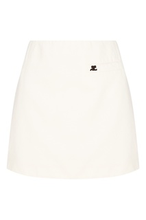 Белая хлопковая юбка-мини Courreges