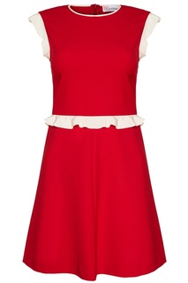 Красное платье с белыми оборками Red Valentino