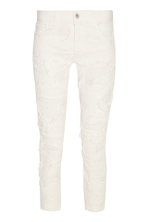 Белые джинсы с прорезями Junya Watanabe