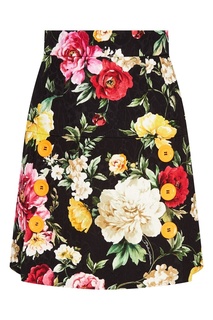 Хлопковая юбка с цветочным принтом Dolce & Gabbana