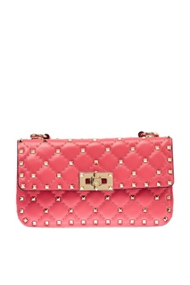Розовая сумка из кожи Rockstud Spike Valentino Garavani