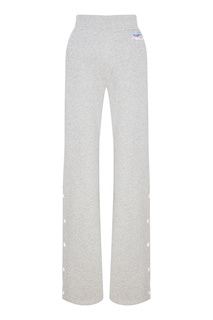 Серые меланжевые брюки с логотипом Courreges