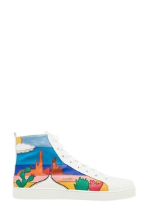 Кеды из комбинированной кожи Prada