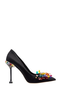 Лодочки с аппликацией из кристаллов Miu Miu