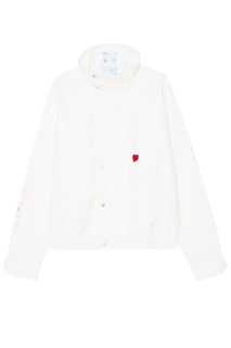 Белая хлопковая куртка с принтом C2 H4
