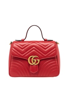 Красная кожаная сумка GG Marmont Gucci