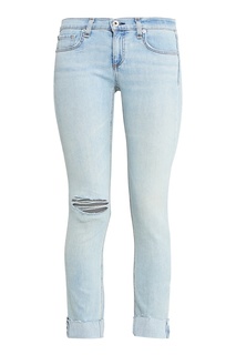 Голубые джинсы с обрезанным краем Rag&;Bone