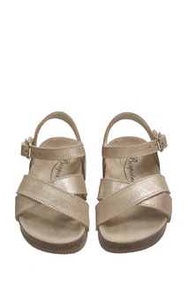 Кожаные сандалии золотого цвета BAMBOU Bonpoint