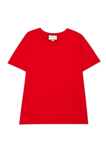 Красная хлопковая футболка Gucci