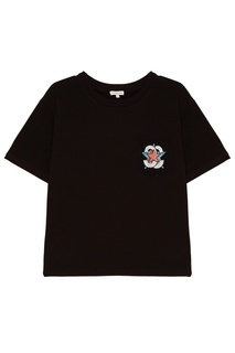 Черная футболка с аппликацией на кармане Constance C.