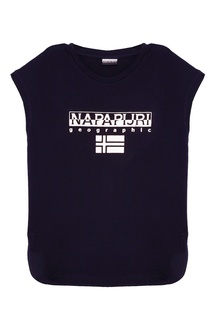 Черная футболка с блестящим логотипом Napapijri