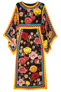 Шелковое платье с розами Dolce & Gabbana