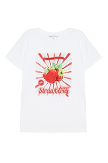 Белая футболка с принтом Strawberry Alexander Terekhov