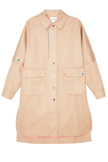 Хлопковый тренч с вышивкой на спине Mira Mikati