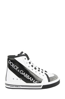 Высокие кеды с контрастной отделкой Dolce&Gabbana Children