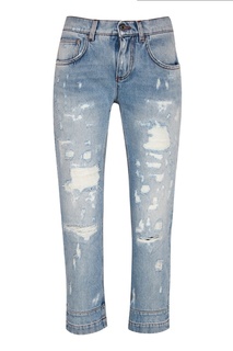 Голубые потертые джинсы Dolce&;Gabbana