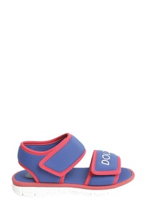 Синие сандалии с красной отделкой Dolce&Gabbana Children