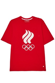 Красная футболка с олимпийской символикой Zasport