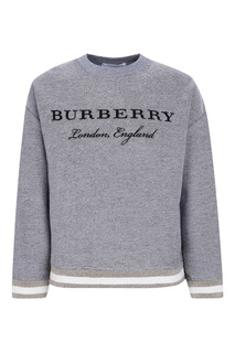 Серый хлопковый свитшот с логотипом Burberry Children