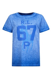 Синяя футболка с принтом Ralph Lauren Children