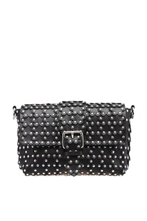 Черная сумка с объемными цветами Red Valentino