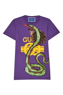 Хлопковая футболка со змеей Gucci