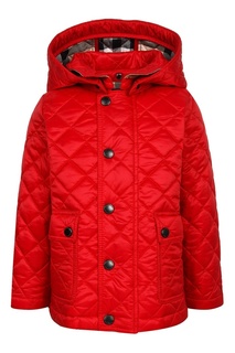 Красная стеганая куртка Burberry Children