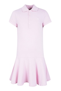 Розовое платье-футболка с оборкой Ralph Lauren Children