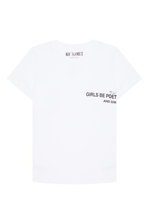 Белая футболка с надписью Girls KO Samui