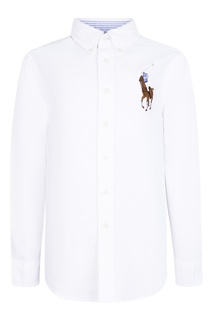 Белая рубашка с цветной вышивкой Ralph Lauren Children