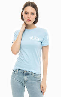 Синяя хлопковая футболка Calvin Klein
