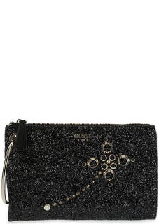 Клатч с одним отделом на молнии Guess