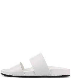 Белые кожаные шлепанцы Aldo
