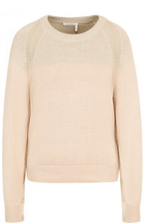 Вязаный хлопковый пуловер с круглым вырезом See by Chloé