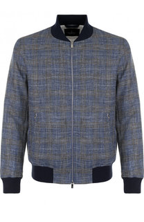 Бомбер на молнии из смеси вискозы и шелка со льном Capobianco