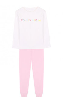 Хлопковая пижама из брюк и лонгслива Calvin Klein Underwear