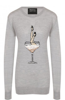 Шерстяной пуловер с круглым вырезом и пайетками Markus Lupfer