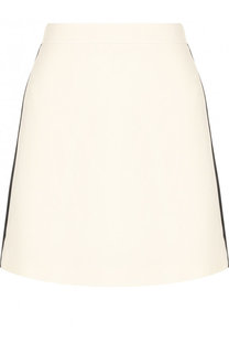 Однотонная мини-юбка из смеси шерсти и шелка Burberry