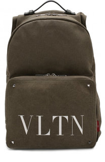 Текстильный рюкзак Valentino Garavani с внешним карманом на молнии Valentino