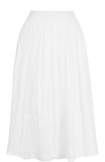 Однотонная пышная юбка-миди из хлопка Zadig&amp;Voltaire
