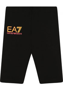 Хлопковые брюки с логотипом бренда Ea 7