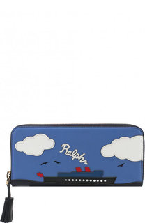 Кожаный кошелек с аппликацией на молнии Ralph Lauren