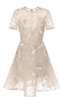 Приталенное мини-платье с вышивкой Elie Saab