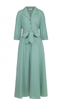 Приталенное хлопковое платье-рубашка в полоску Weill